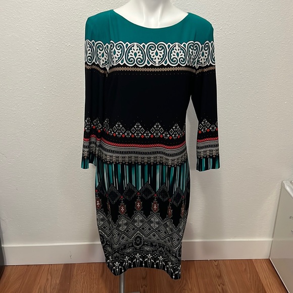 Cache Dresses & Skirts - Cache Multi Colored Patterned Dress Sz XL